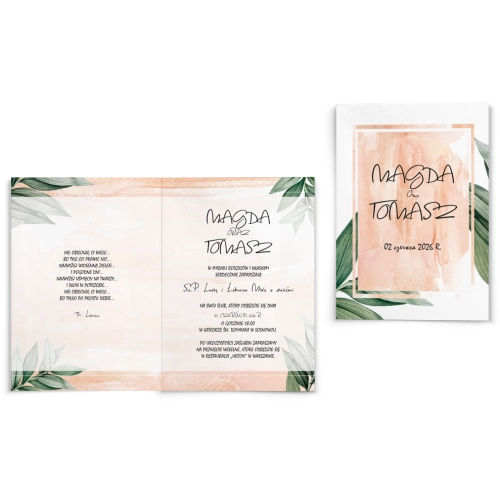 Zaproszenia ślubne Mgiełka - Składane Motyw 4