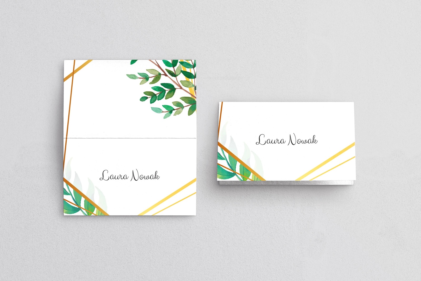 Winietki ślubne składane Flowers & Frame - Motyw 2