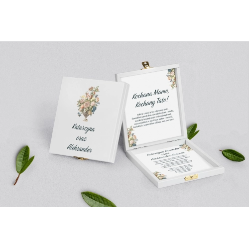 Zaproszenie dla Rodziców - białe Rustic Summer Motyw 1