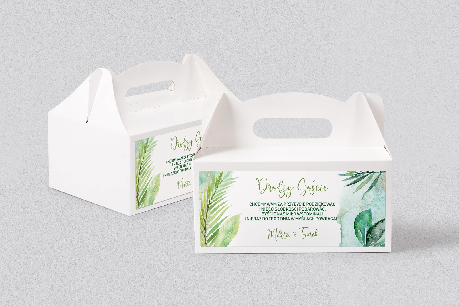 Pudełko na ciasto weselne Tropical - Motyw 2