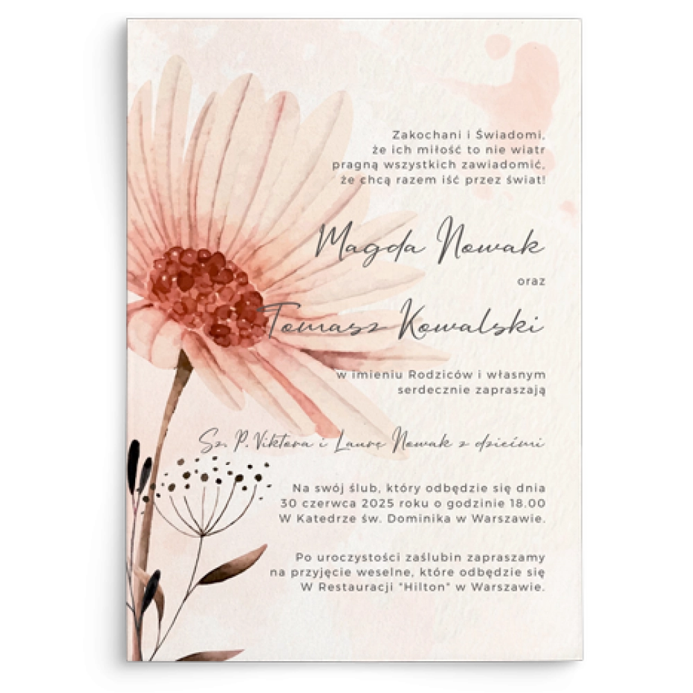 Zaproszenia ślubne Natalie - Motyw 1