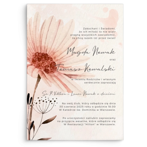 Zaproszenia ślubne Natalie - Motyw 1