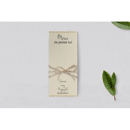 Podziękowanie Merci - Karteczka Vintage - Motyw 1