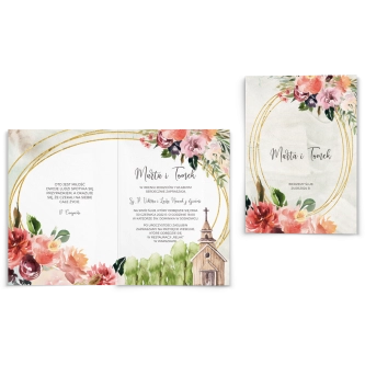 Zaproszenia ślubne Spring Love- Składane Motyw 1