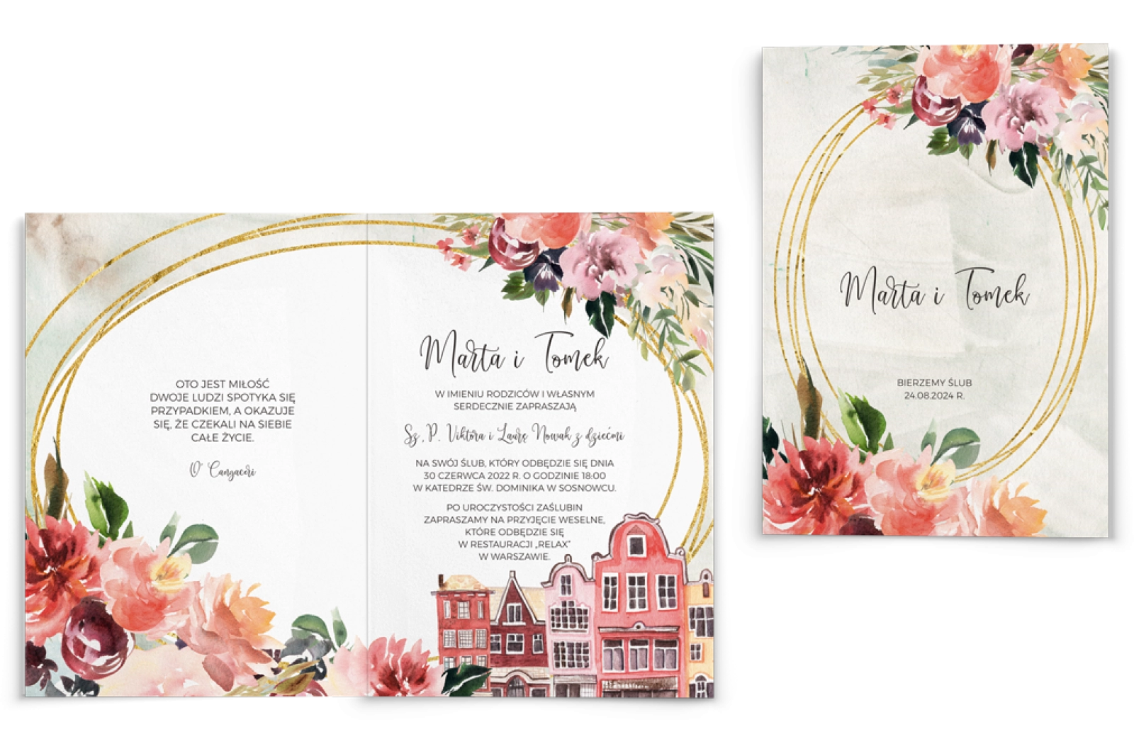 Zaproszenia ślubne Spring Love- Składane Motyw 5