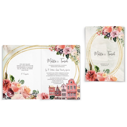 Zaproszenia ślubne Spring Love- Składane Motyw 5