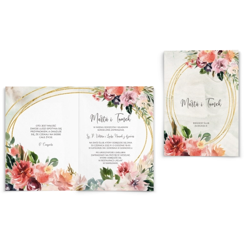 Zaproszenia ślubne Spring Love- Składane Motyw 2