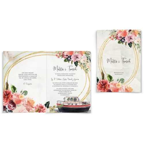 Zaproszenia ślubne Spring Love- Składane Motyw 7