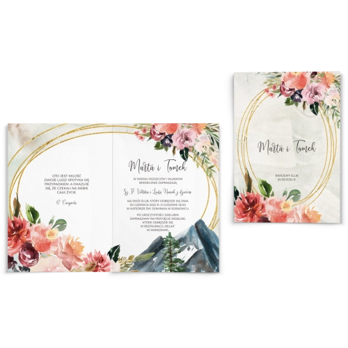 Zaproszenia ślubne Spring Love- Składane Motyw 6