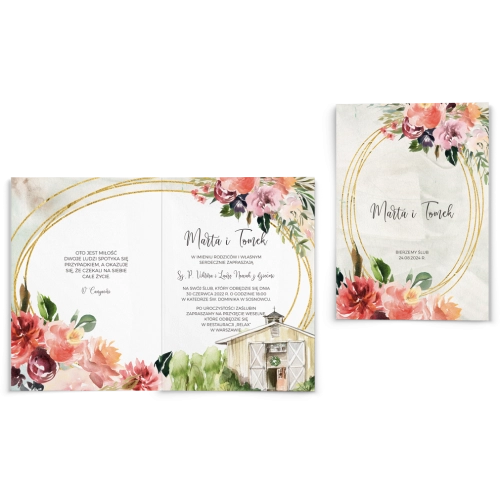 Zaproszenia ślubne Spring Love- Składane Motyw 4