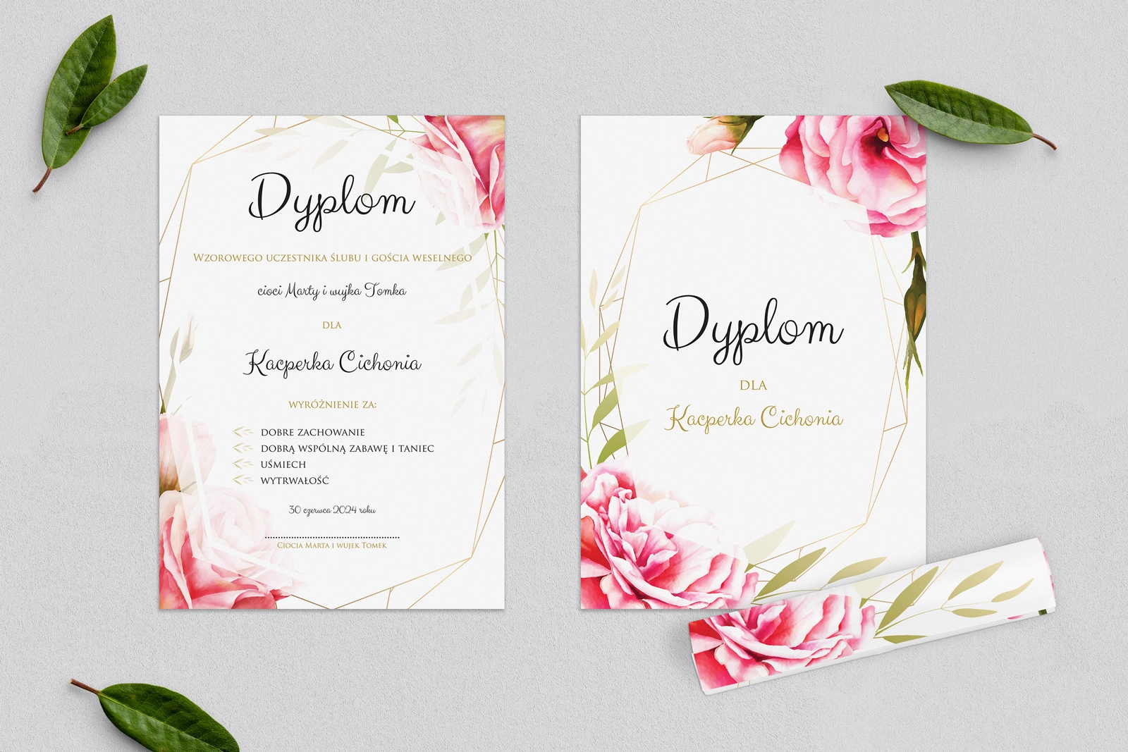 Dyplomy dla Dzieci - Flowers & Frame Motyw 5