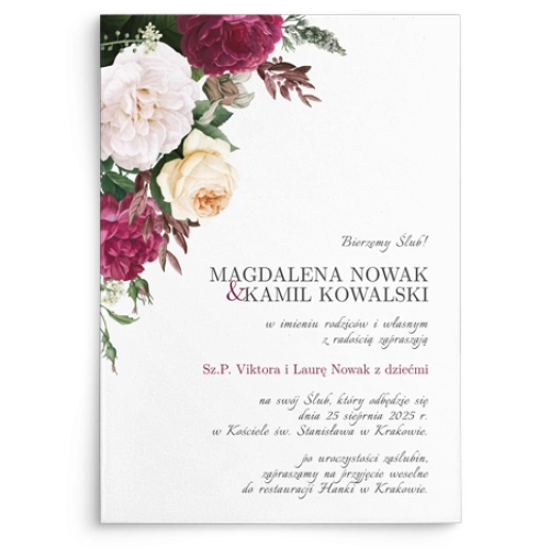 Zaproszenia ślubne Fabello - Motyw 1