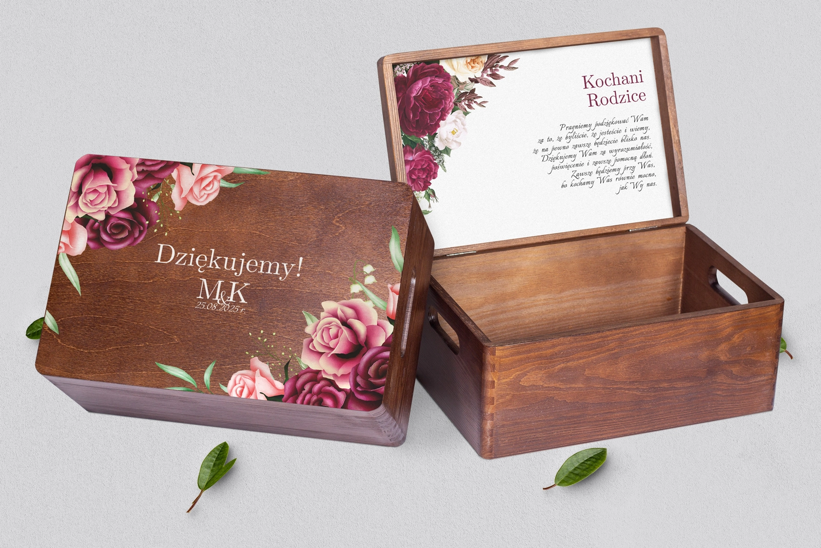 Skrzyneczka dla Rodziców - brązowa Fabello Motyw 3