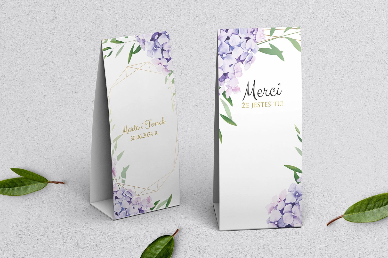 Podziękowanie Merci - Pudełeczko Flowers & Frame Motyw 1