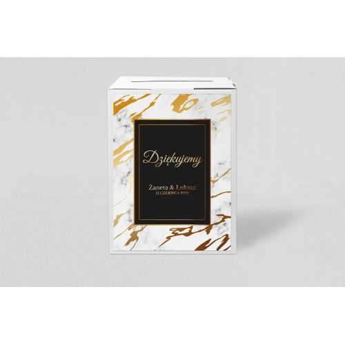 Pudełko na koperty i pieniądze Marmur & Złoto Motyw 3