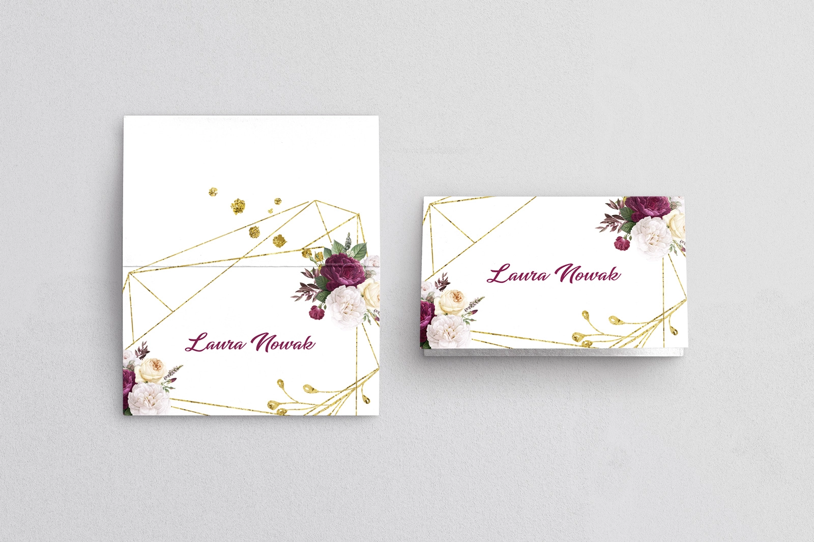 Winietki ślubne składane Modena - Motyw 1