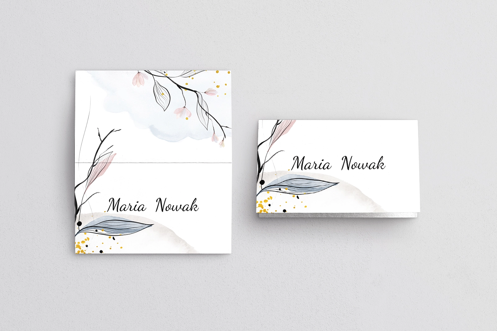 Winietki ślubne składane Watercolor Wedding - Motyw 3