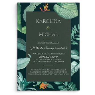 Zaproszenia ślubne Exotic - Motyw 1