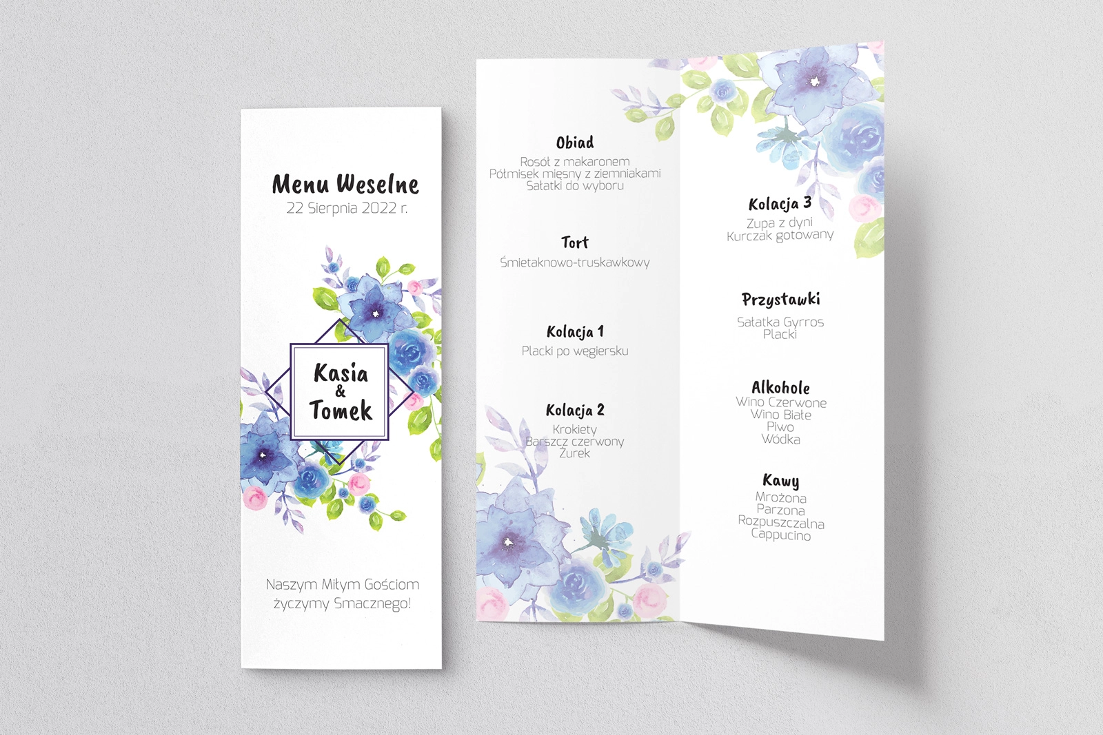 Menu Weselne Bukiety Motyw 7