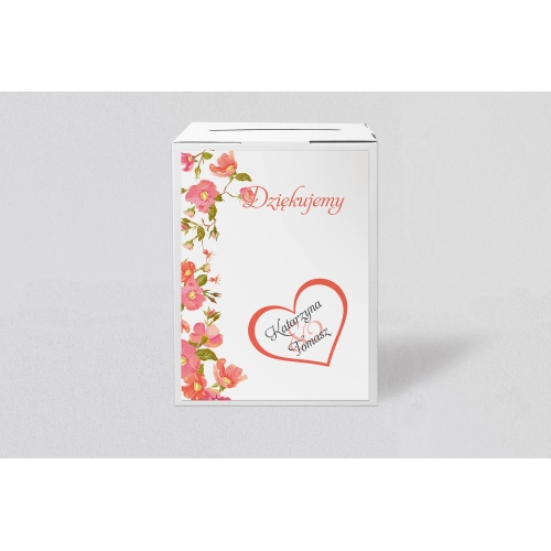 Pudełko na koperty i pieniądze Serca Kwiat Motyw 5