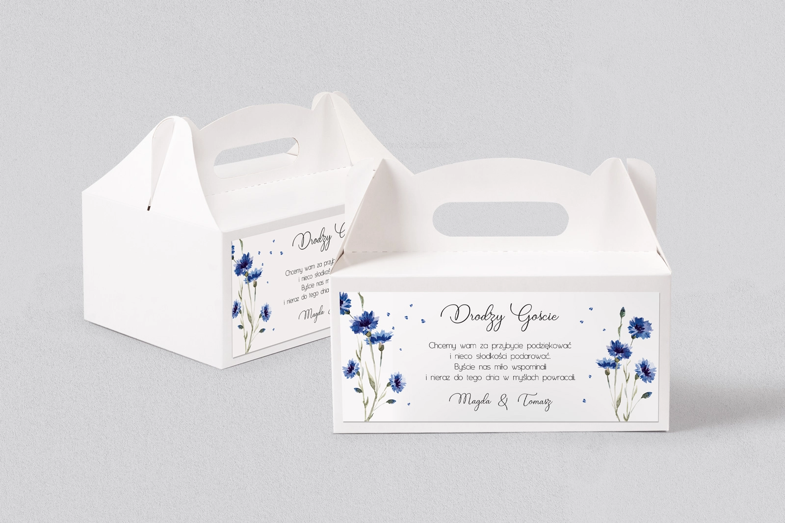 Pudełko na ciasto weselne Biały Czas - Motyw 2