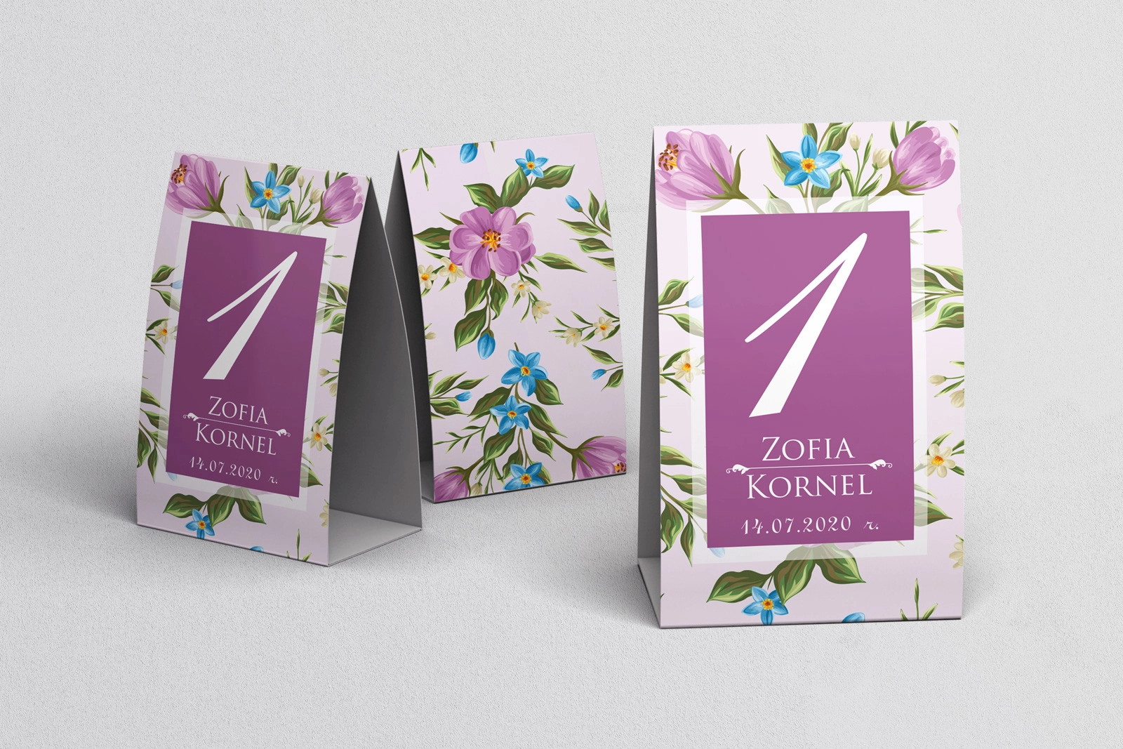 Numerki na stół Kwiatowe Pole Motyw 2