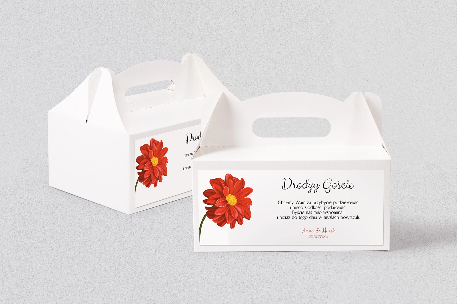 Pudełko na ciasto weselne Sweet Love - Motyw 5