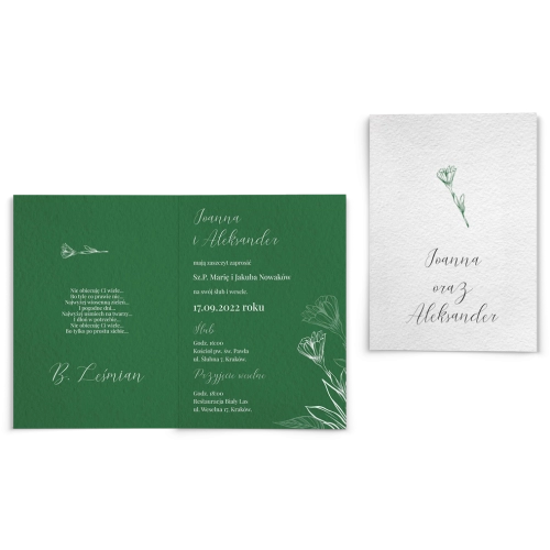 Zaproszenia ślubne Papers - Składane motyw 1