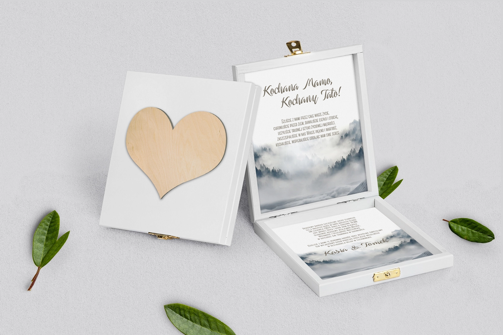 Zaproszenie dla Rodziców - białe Forest - Motyw 5