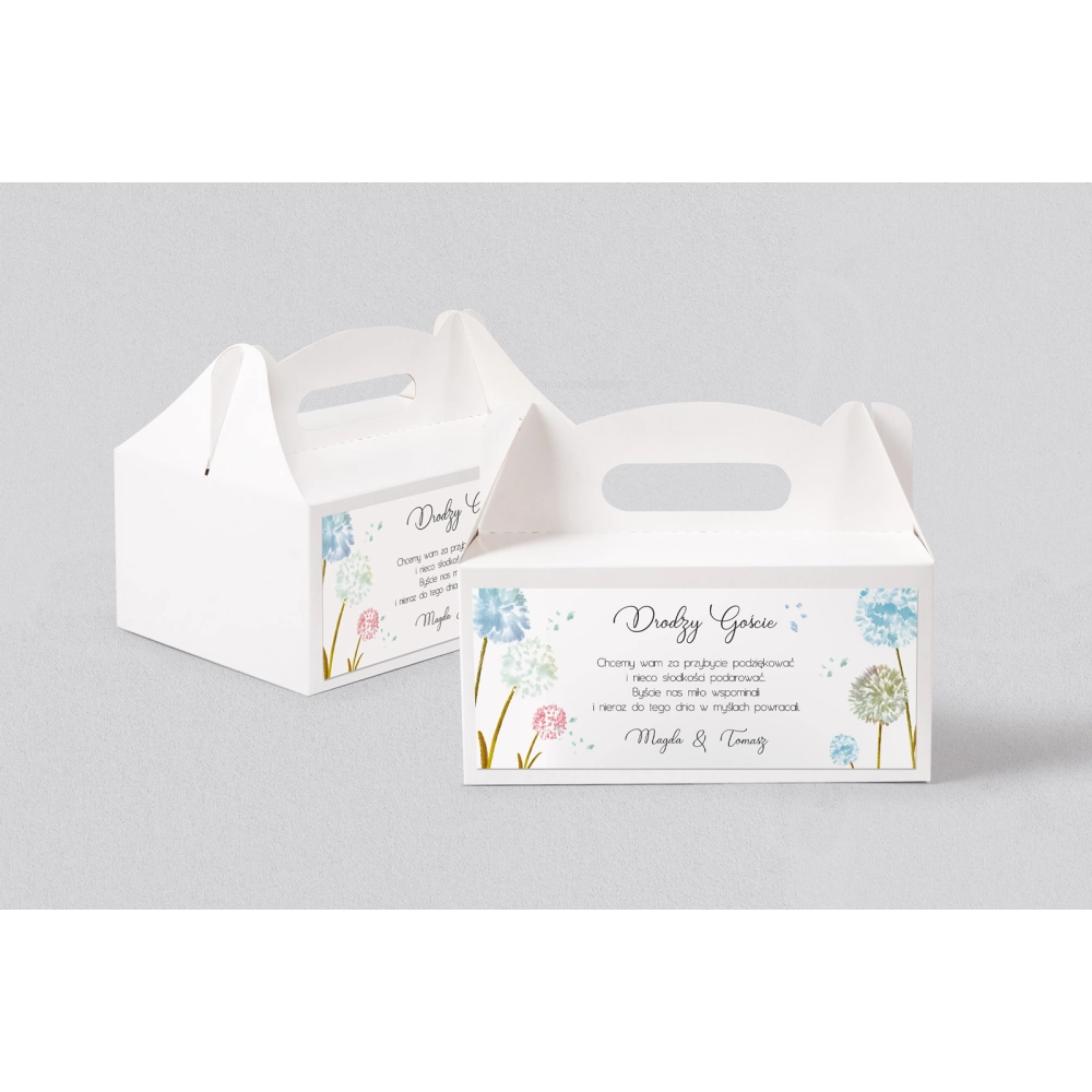 Pudełko na ciasto weselne Biały Czas - Motyw 4