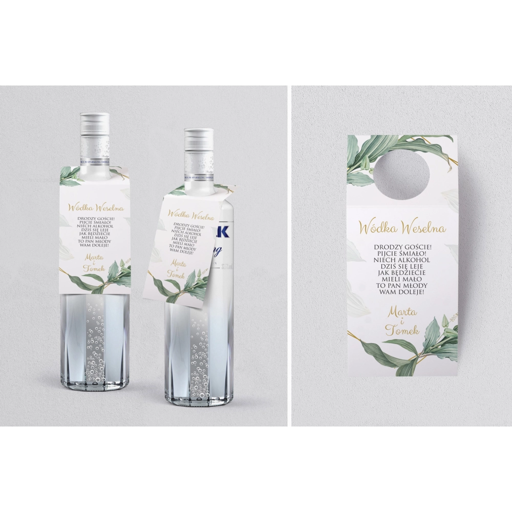 Zawieszka na alkohol oczko Liście Motyw 3