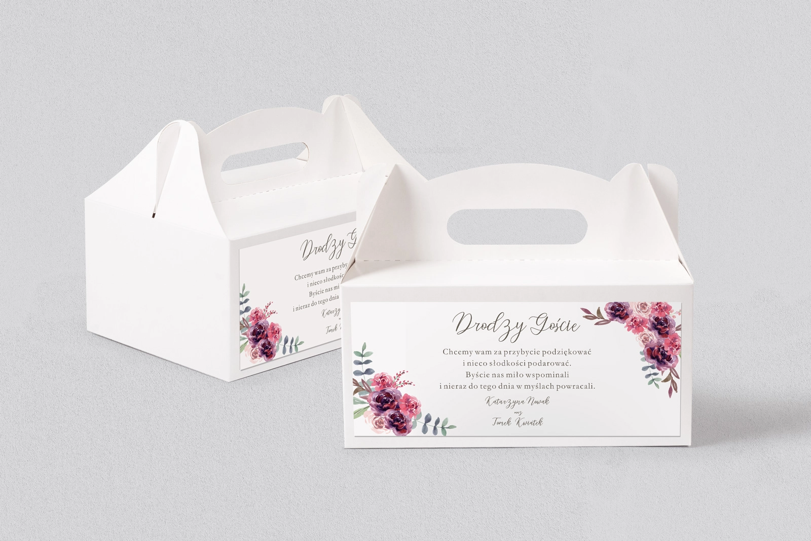 Pudełko na ciasto weselne PasteLove - Motyw 1