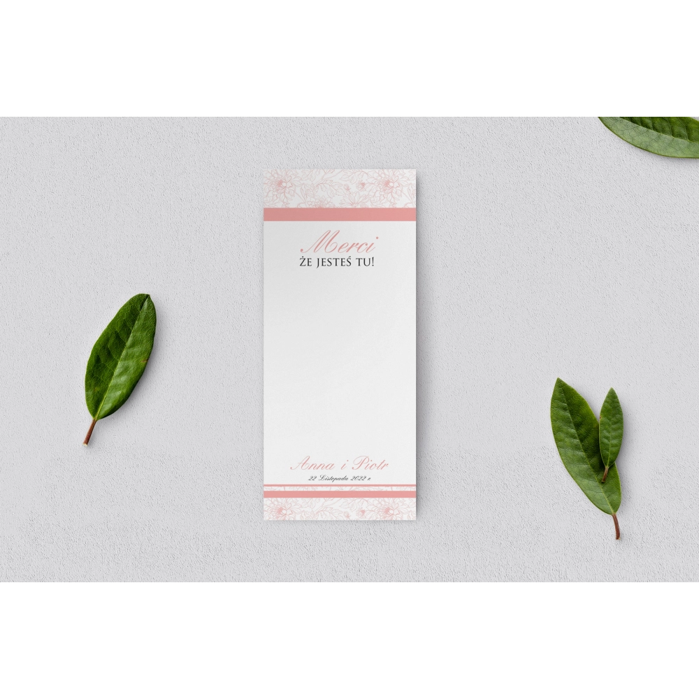 Podziękowanie Merci - Karteczka Ornaments - Motyw 5