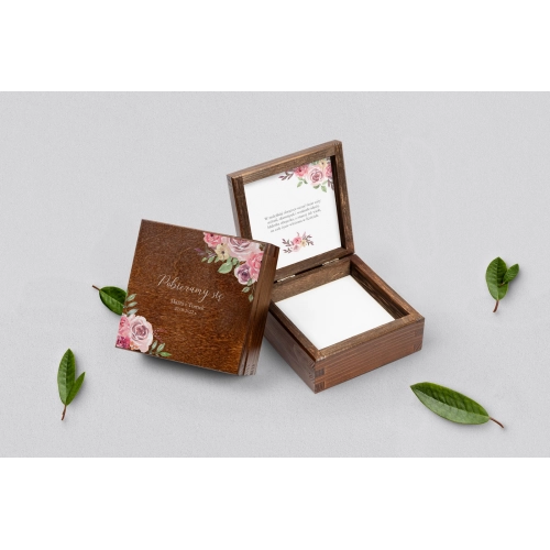 Pudełko na obrączki brązowe - PasteLove Motyw 2