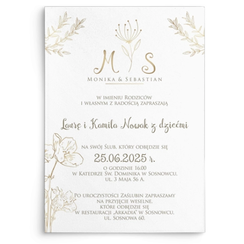 Zaproszenia ślubne Fiori - Motyw 3