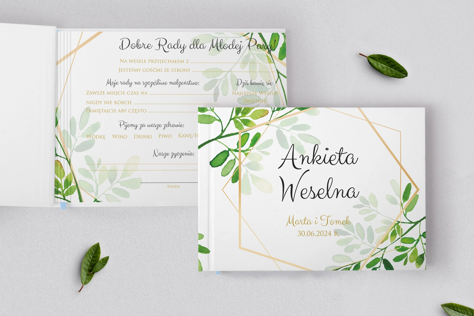 Ankieta Weselna - Flowers & Frame Motyw 3