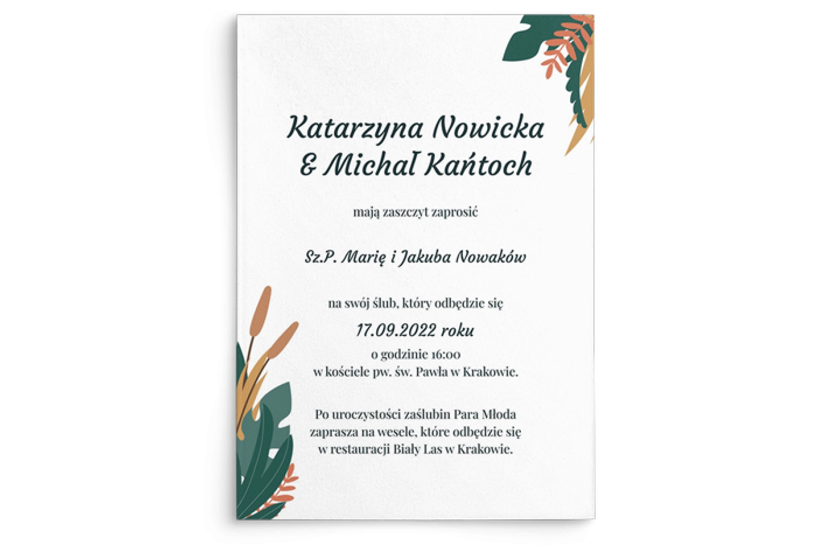 Zaproszenia ślubne Boho wedding - Motyw 1