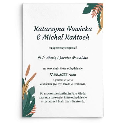 Zaproszenia ślubne Boho wedding - Motyw 1