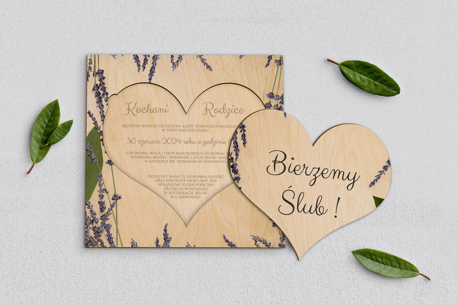 Drewniane Zaproszenie dla Rodziców - Soft Motyw 5