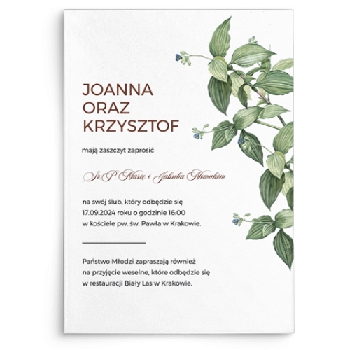 Zaproszenia ślubne Meadow - Motyw 1