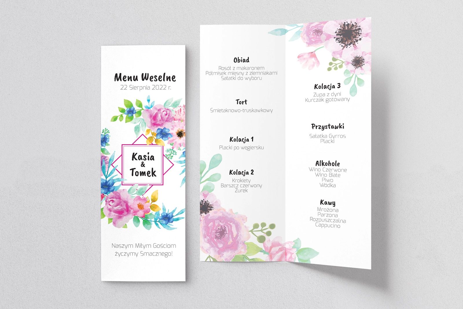 Menu Weselne Bukiety Motyw 10