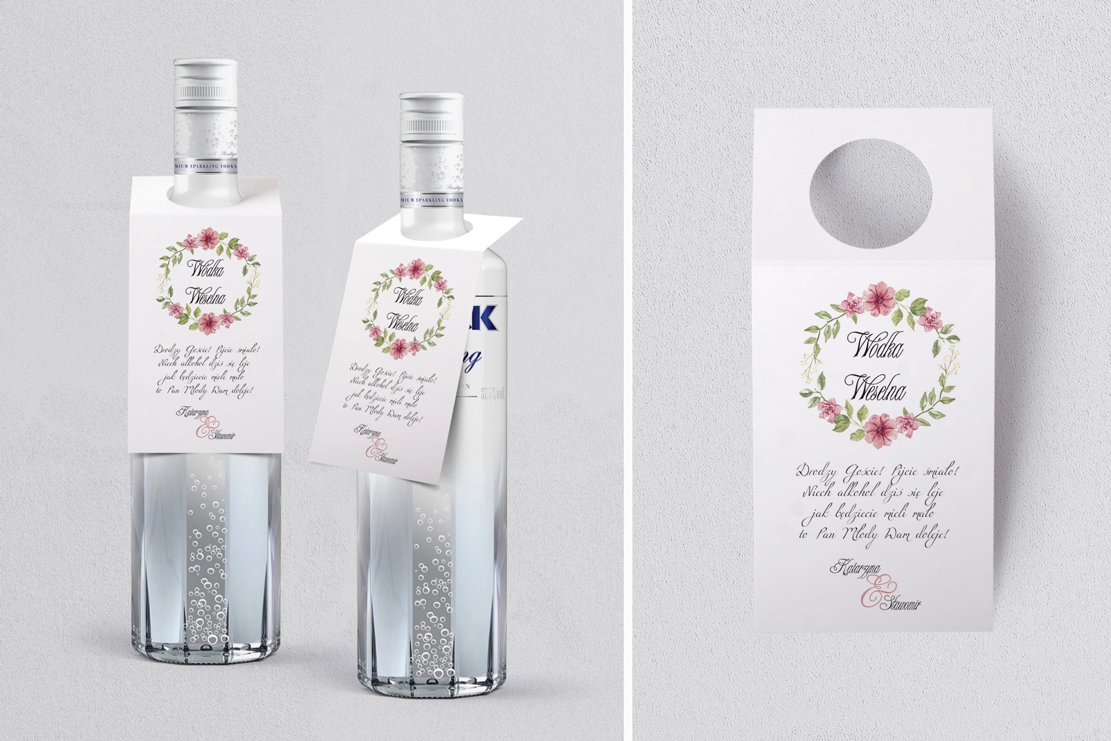 Zawieszka na alkohol oczko Akwarelowe Wianki Motyw 6