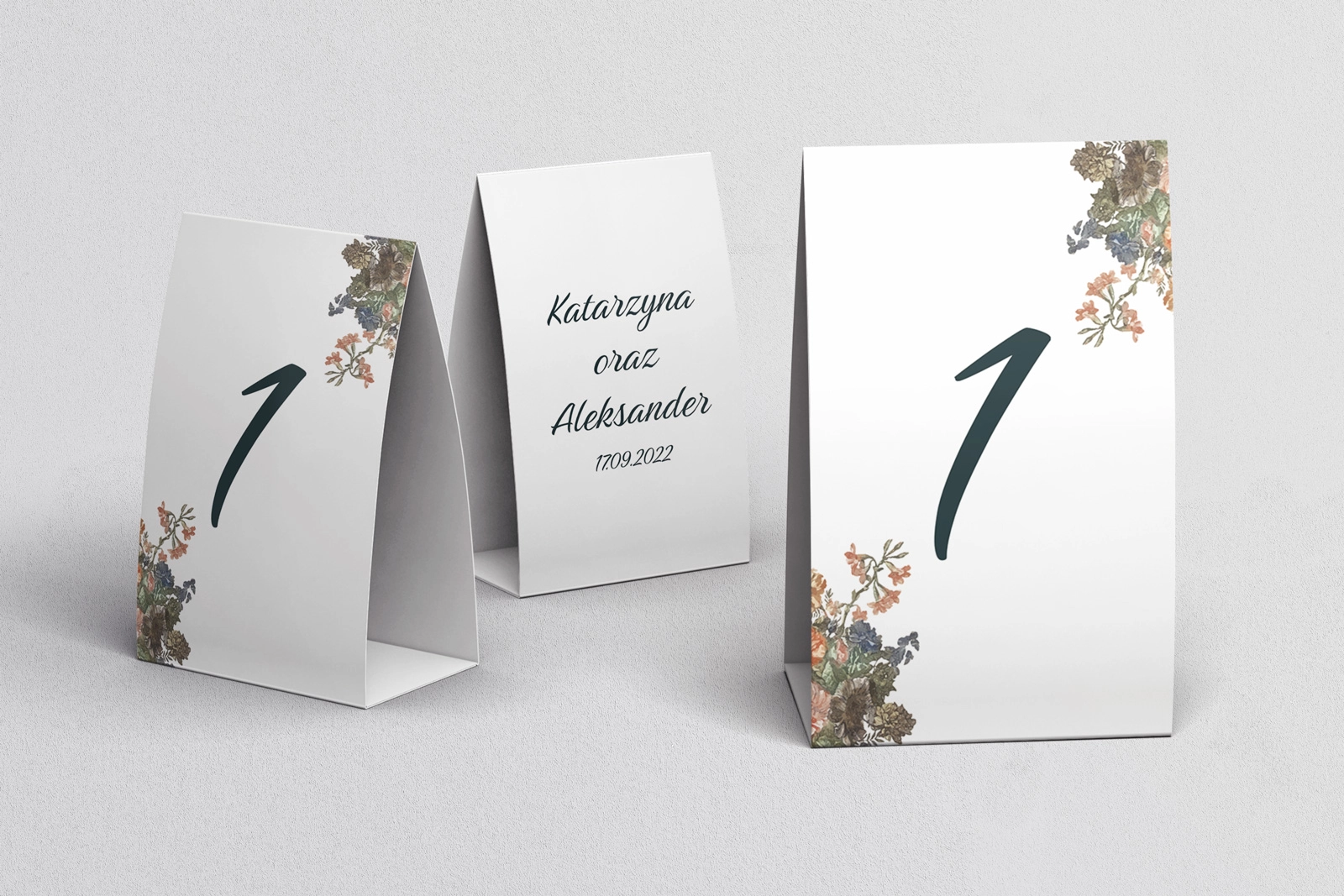 Numerki na stół Rustic Summer Motyw 3