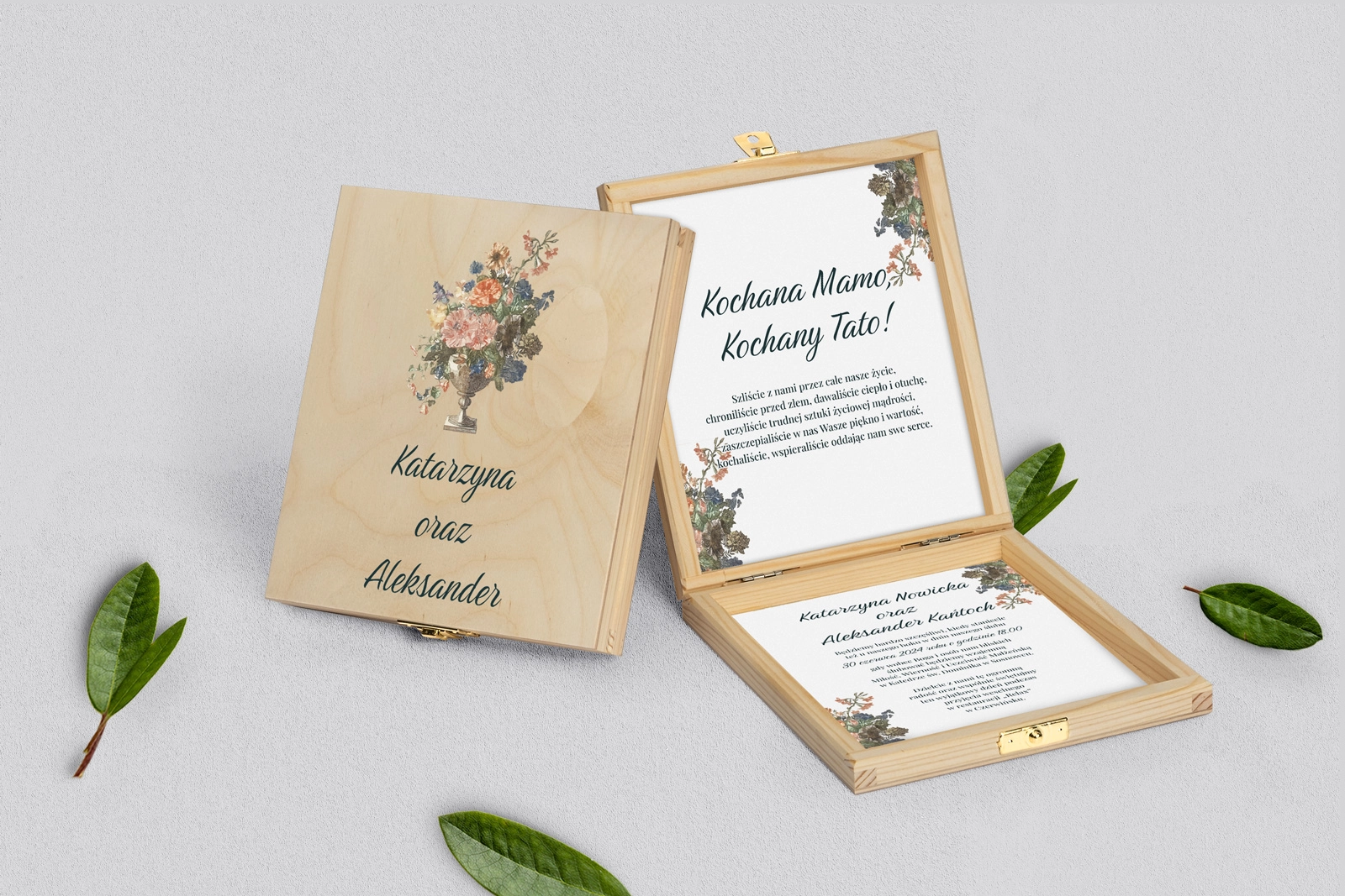 Zaproszenie dla Rodziców - naturalne Rustic Summer Motyw 3