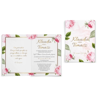Zaproszenia ślubne Dream - Składane Motyw 2