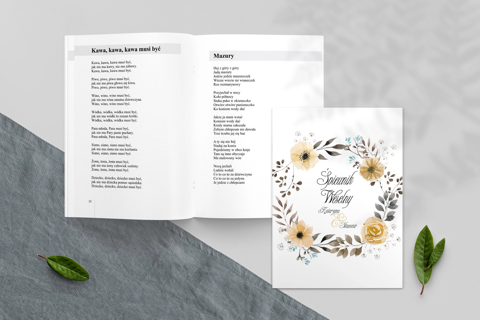 Śpiewnik Weselny - Akwarelowe Wianki Motyw 4