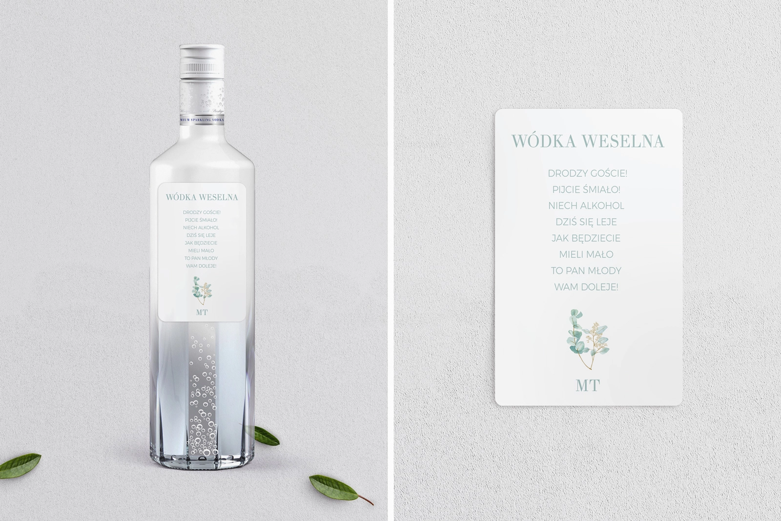 Naklejki na alkohol - Eukaliptus Motyw 1