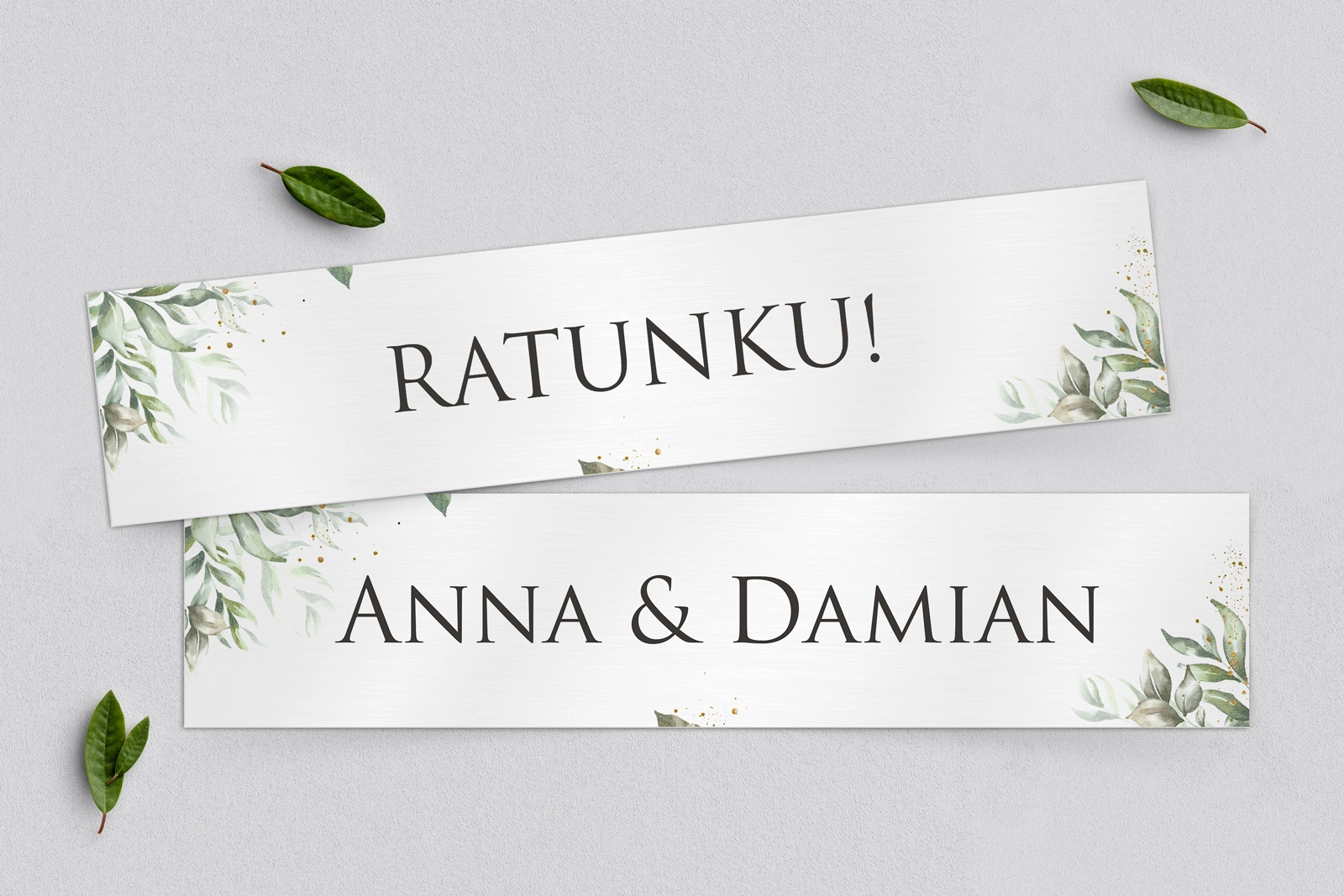 Tablice Rejestracyjne 2 szt. - Leaves Motyw 1