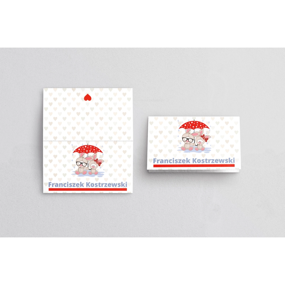 Winietki ślubne składane Uroczy Deszcz Motyw 4