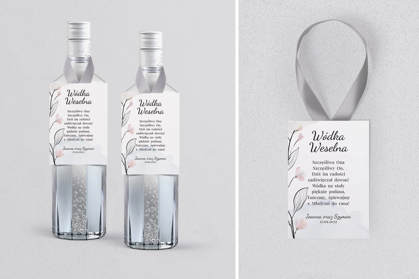 Zawieszka na alkohol Watercolor Wedding - Motyw 3